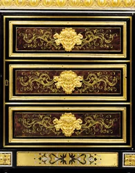 Detail of a Late Louis XVI Ormolu-Mounted Boulle Marquetry Side Cabinet (detail)