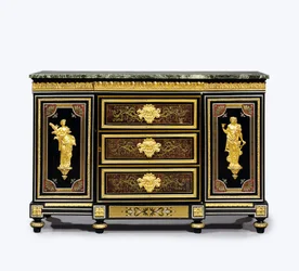 Late Louis XVI ormolu-mounted boulle marquetry side cabinet