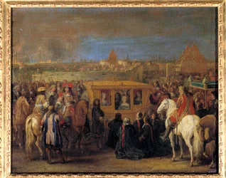 Solemn entry of King Louis XIV and Queen Marie-Therese of Austria to Douai on 23/08/1667