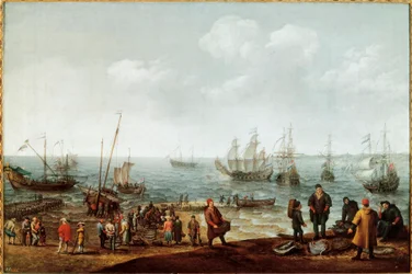 Beach with Fishermen