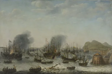 Naval battle near Gibraltar on 25th April 1607