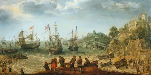 Ships off a Rocky Coast