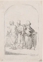 Group of Four Standing Men in Oriental Costume