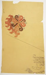 Carpet and sketch of a bronze weapon