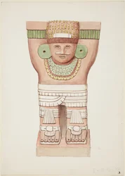 Caryatid from the Outer Chamber, Temple A, Ball Court Temple, Chichen Itza, Mexico