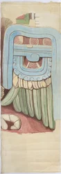 Copy of the stucco facade of the temple on the pyramid at Acanceh Full scale