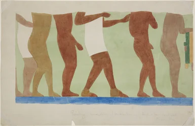 Painting of part of a mural (human sacrifice) Upper Temple Ball Court 