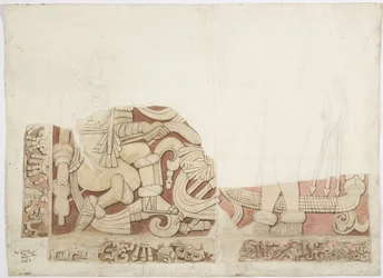 Part of an altar at Upper Temple of the Jaguars, Temple E, Chichen Itza, Mexico