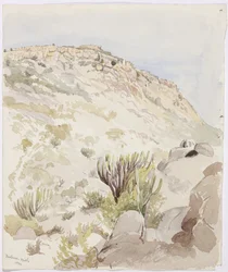 Remains of the fortress walls on top of a hill at Mitla, Oaxaca