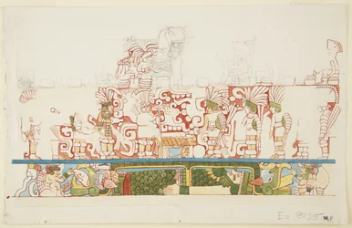 Stone Relief from the Centre of the North Wall, North Building C, Ball Court, Chichen Itza, Mexico
