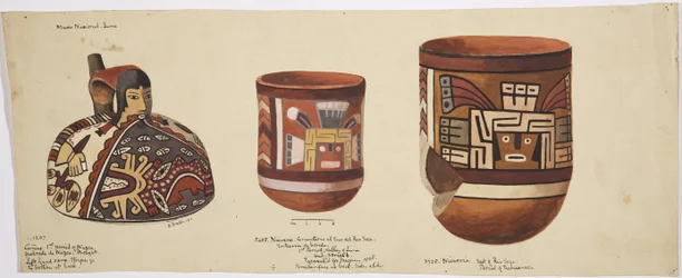 Three Painted Vessels from Nieveria, East of Rio Seco, Peru