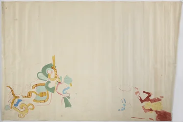 Tracing of a Wall Painting from the East Wall, Upper Temple of the Jaguars, Chichen Itza, Mexico