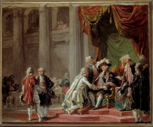 Reception of a Knight of the Order of Saint Lazarus of Jerusalem and of Our Lady of Mount Carmel by the Last Grand Master the Count of Provence (future King Louis XVIII) (1755-1824) under Louis XVI (1788)