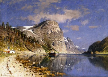 A Steamer in the Sognefjord