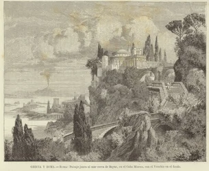 Landscape by the Sea at Cape Miseno with Vesuvius in the Background