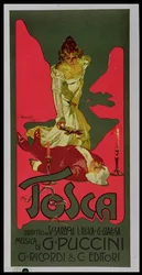 Tosca, poster advertising a performance