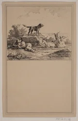 The Shepherd Boy. No. 14 in Chr. Winther and M. Rørbye, "25 Pictures for Small Children"