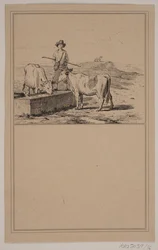 The Cow at Watering. No. 15 in Chr. Winther and M. Rørbye, 