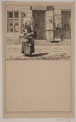 Woman at the Shop. No. 20 in Chr. Winther and M. Rørbye, "25 Pictures for Small Children"