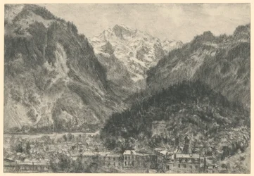 View over Interlaken towards the Jungfrau Massif