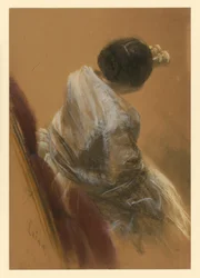 Lady in an Armchair with Opera Glasses