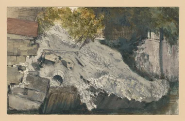 Collapsed Embankment by a Body of Water