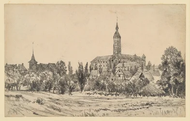 Small Town with a Tall Church Tower