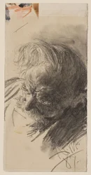 Head study of a bearded old man