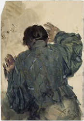 Costume Study of a Man Seen from the Back, Leaning Against the Wall, Welfenmuseum Hannover