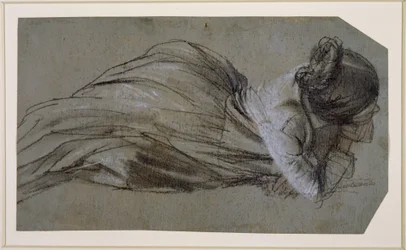 Reclining Female Figure with Arm Propped to the Right (Menzel