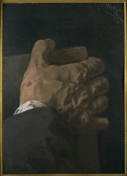 Male Hand Holding a Panel