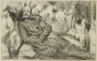 Sleeping Man in a Train Compartment