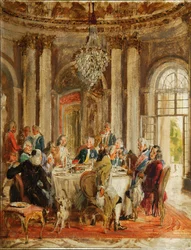 The Round Table of Frederick II at Sanssouci Sketch, 1848