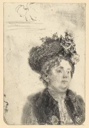 Female Bust Portrait with Hat