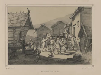 Illustration from the book Norway Represented in Drawings by Asbjørnsen, P.Chr. and published by Chr. Tønsberg (1848)