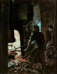 Self-Portrait with Worker at the Steam Hammer