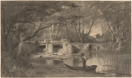 Wooded Pond by the Ancient Sluice of Levaux near Vienne