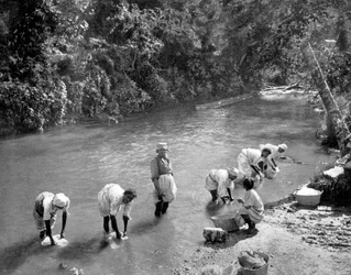 Women Washing Clothes in the River, Port Antonio, Jamaica