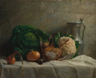 Still Life with Vegetables, Partridge, and a Jug