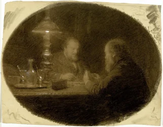 Two Friends Around a Table