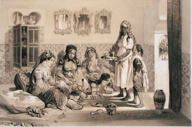 Women of Algiers, from a volume commemorating the French Expeditionary Force which captured Algiers in 1830
