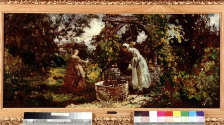 An Elegante and Her Maid at the Well