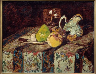 Still life with a white pitcher