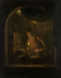 Kitchen by Lamplight