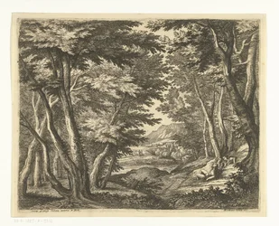 Landscape with Three Men at a Clearing in the Forest
