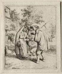 Peasant Conversing with a Woman