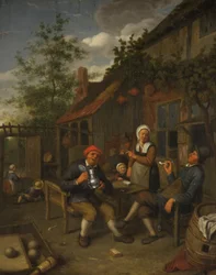 Peasants Drinking Outside an Inn