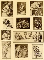 Pen sketches of tavern scenes