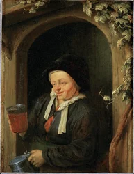 Woman at a Window with Jug and Beer Glass