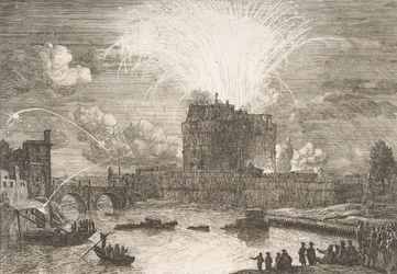 Fireworks in Rome Over Castel Sant
